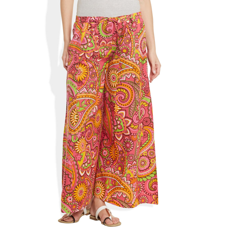 Cotton Printed Palazzo Pants For Women Indian,Large,W-CPLZL-2718