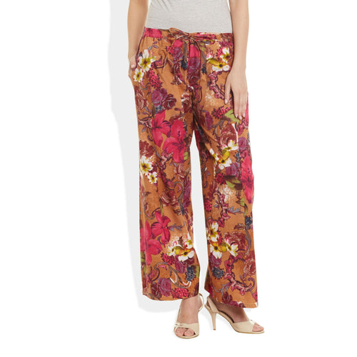 Cotton Printed Palazzo Pants For Women Indian,Large,W-CPLZL-2719