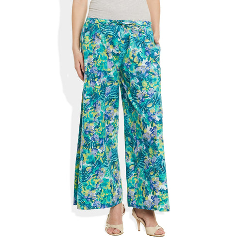 Cotton Printed Palazzo Pants For Women Indian,Large,W-CPLZL-2721