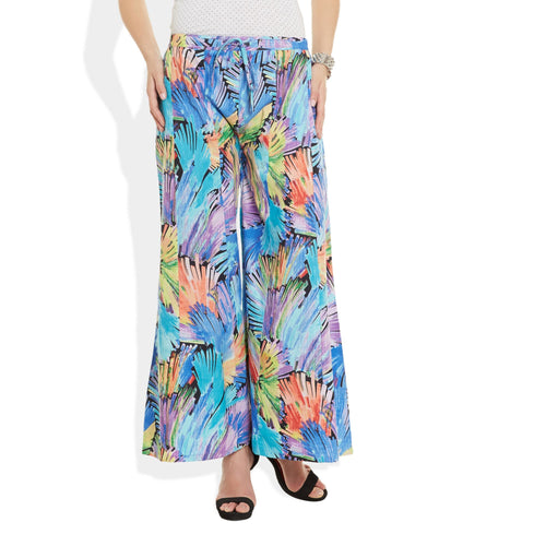 Cotton Printed Palazzo Pants For Women Indian,Large,W-CPLZL-2734