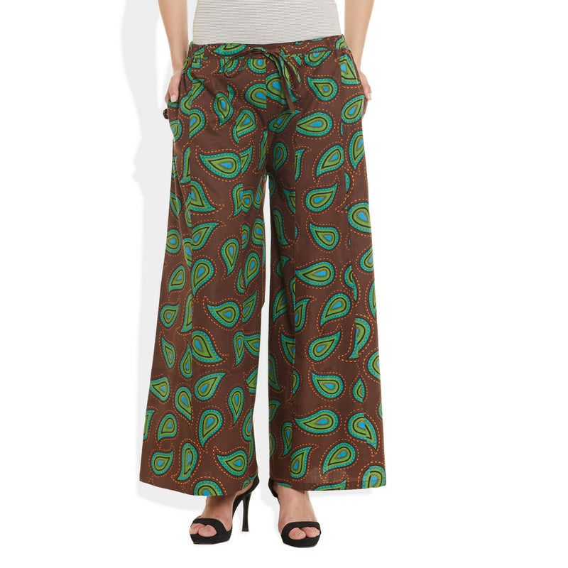 Cotton Printed Palazzo Pants For Women Indian,Small,W-CPLZS-2726