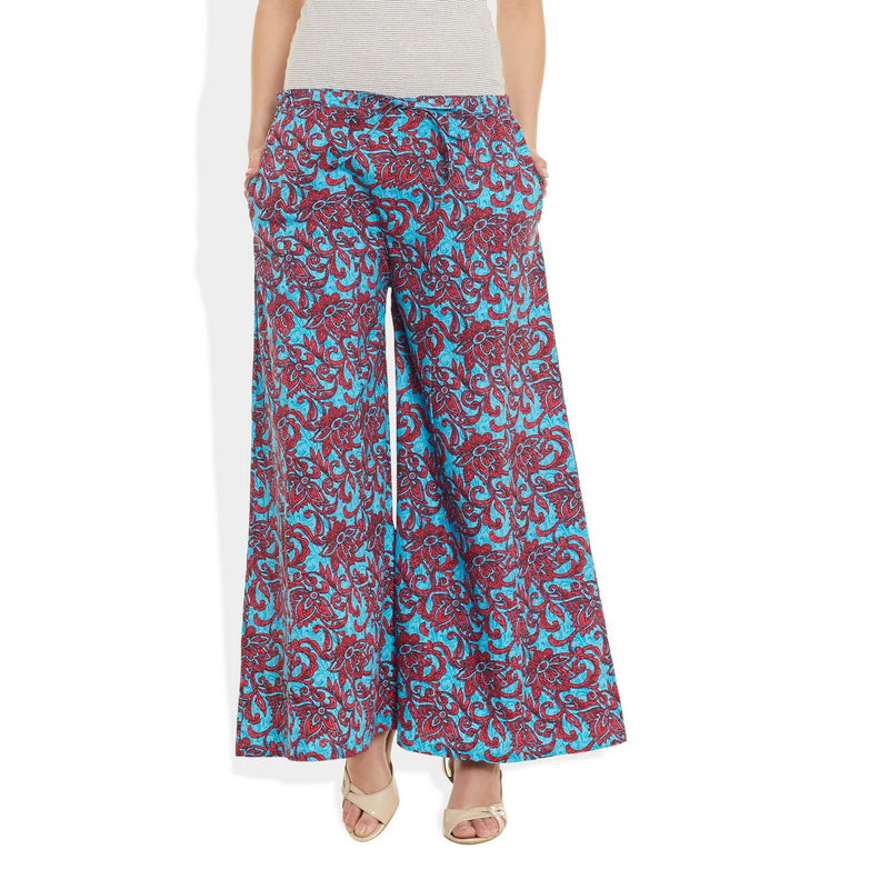 Cotton Printed Palazzo Pants For Women Indian,X-Large,W-CPLZXL-2724