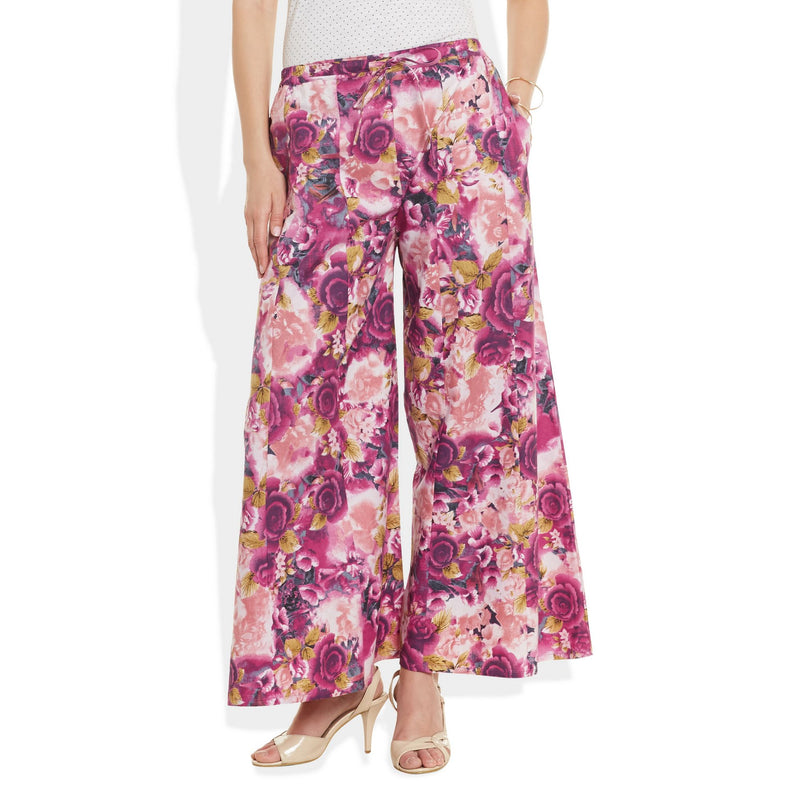 Cotton Printed Palazzo Pants For Women Indian,X-Large,W-CPLZXL-2733