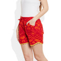 Womens Cotton Printed Beach Shorts Summer Pants Indian Large Size,W-CSRTL-2804