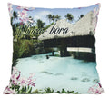 Digitally Printed 100% Cotton Canvas Set Of Two Cushion Covers 18X18 Inch World Theme,Ile Bora-Bora