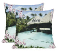 Digitally Printed 100% Cotton Canvas Set Of Two Cushion Covers 18X18 Inch World Theme,Ile Bora-Bora