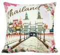 Digitally Printed 100% Cotton Canvas Set Of Two Cushion Covers 18X18 Inch World Theme,Thailand