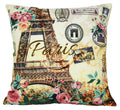 Digitally Printed 100% Cotton Canvas Set Of Two Cushion Covers 18X18 Inch World Theme,Paris