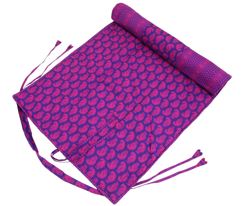 ShalinIndia Yogamat For Women And Girls Cotton Printed Reversible Cushioned,YMT01-2601,Purple,70X30 Inch