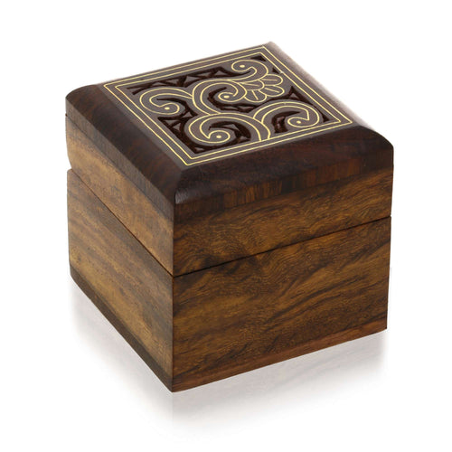 Indian Wooden Box for Jewelry - Wood Trinket Box - Perfect for Rings, Earrings, Toe Rings & Cuff Links