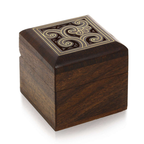 Wooden Box for Jewelry Handmade Indian - Wood Trinket Box - Perfect for Ring Earrings ToeRings Cuff Links