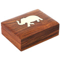 Indian Elephant Jewelry Holder - 4.5 x 3.25 x 1.25 Inch Small Wood Box - Jewelry Boxes for Necklaces