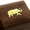 Indian Elephant Jewelry Holder - 4 x 4 x 3.5 Inch Small Wood Box - Jewelry Boxes for Necklaces - Gifts