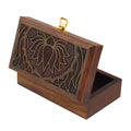 Indian Jewelry Holder - 6 x 3.5 x 2.3 Inch Small Wood Box - Jewelry Boxes for Necklaces -Unusual Gifts