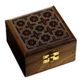 Indian Jewelry Holder - 4 x 4 x 2.25 Inch Small Wood Box - Jewelry Boxes for Bracelet - Present for Her