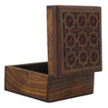 Indian Jewelry Holder - 4 x 4 x 2.25 Inch Small Wood Box - Jewelry Boxes for Bracelet - Present for Her