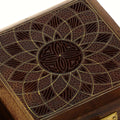 Wooden Jewelry Box for Women Floral Art Decor Inlay 4x4x2.25 Inches