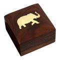 Indian Elephant Jewelry Holder - 3 x 3 x 2 Inch Small Wood Box - Jewelry Boxes for Necklaces -Lover Gifts