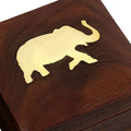 Indian Elephant Jewelry Holder - 3 x 3 x 2 Inch Small Wood Box - Jewelry Boxes for Necklaces -Lover Gifts