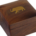 ShalinIndia Indian Elephant Jewelry Box - 4 by 2.75 Inch Hinged Wood Box - Handmade Jewelry Box