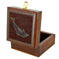 ShalinIndia Handmade Indian Dolphin Wooden Jewelry Box - 4x4x2 Inch - Artisan Crafted Sheesham Wood Brass