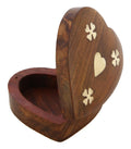 ShalinIndia Heart Shaped Wooden Jewelry Box With 3 Flowers & Heart -3.5x3.5x1 Inch - Sheesham Wood Brass