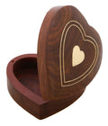 ShalinIndia Handmade Heart Shaped Wooden Jewelry Box- 3.5x3.5x 1 Inch -Sheesham Wood Brass