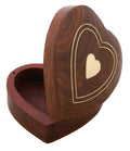 ShalinIndia Handmade Heart Shaped Wooden Jewelry Box- 3.5x3.5x 1 Inch -Sheesham Wood Brass