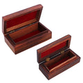 Wooden Jewelry Box Handcrafted Floral Art Inlay 5.25 x 2 x 1.25 Inches