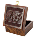 ShalinIndia Handmade Indian Turtle Wooden Jewelry Box - 4x4x2 Inch - Artisan Crafted Sheesham Wood Brass