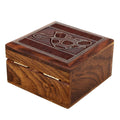 ShalinIndia Handmade Indian Turtle Wooden Jewelry Box - 4x4x2 Inch - Artisan Crafted Sheesham Wood Brass