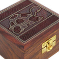 ShalinIndia Handmade Indian Turtle Wooden Jewelry Box - 4x4x2 Inch - Artisan Crafted Sheesham Wood Brass